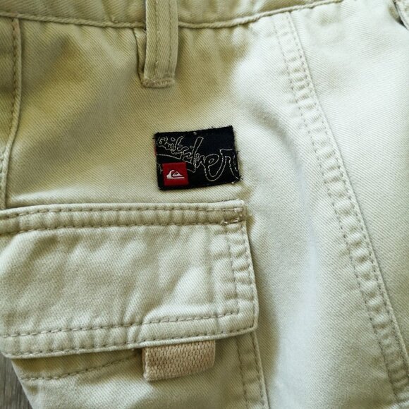 VTG 90s Y2K Quiksilver Baggy Cargo Pants Carpenter Rave Cyber Grunge Skate 34x30 - Picture 4 of 16